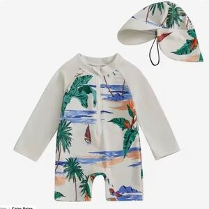 New Tropical Print Kids Swim Set 2-3T